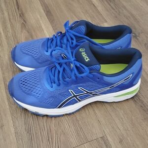 Asics Blue and Purple Athletic Running Shoes with Breathable Mesh